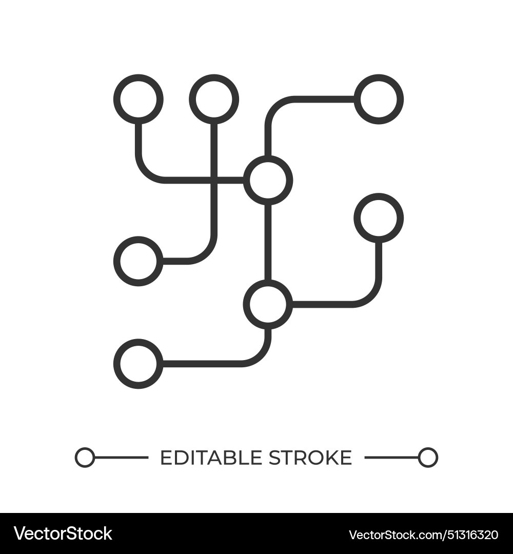 Metro network map linear icon Metro network map linear icon vector image