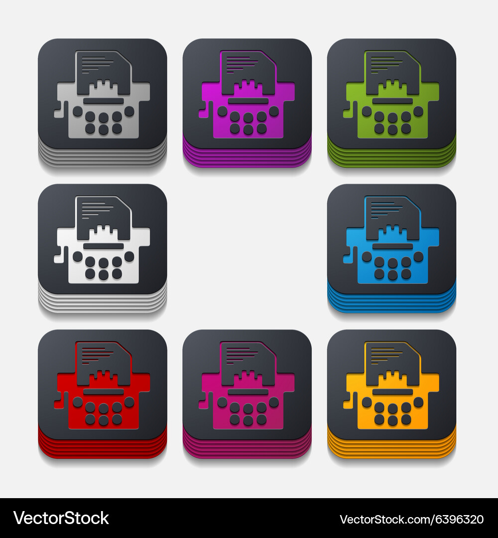 Square button typewriter Vector Image