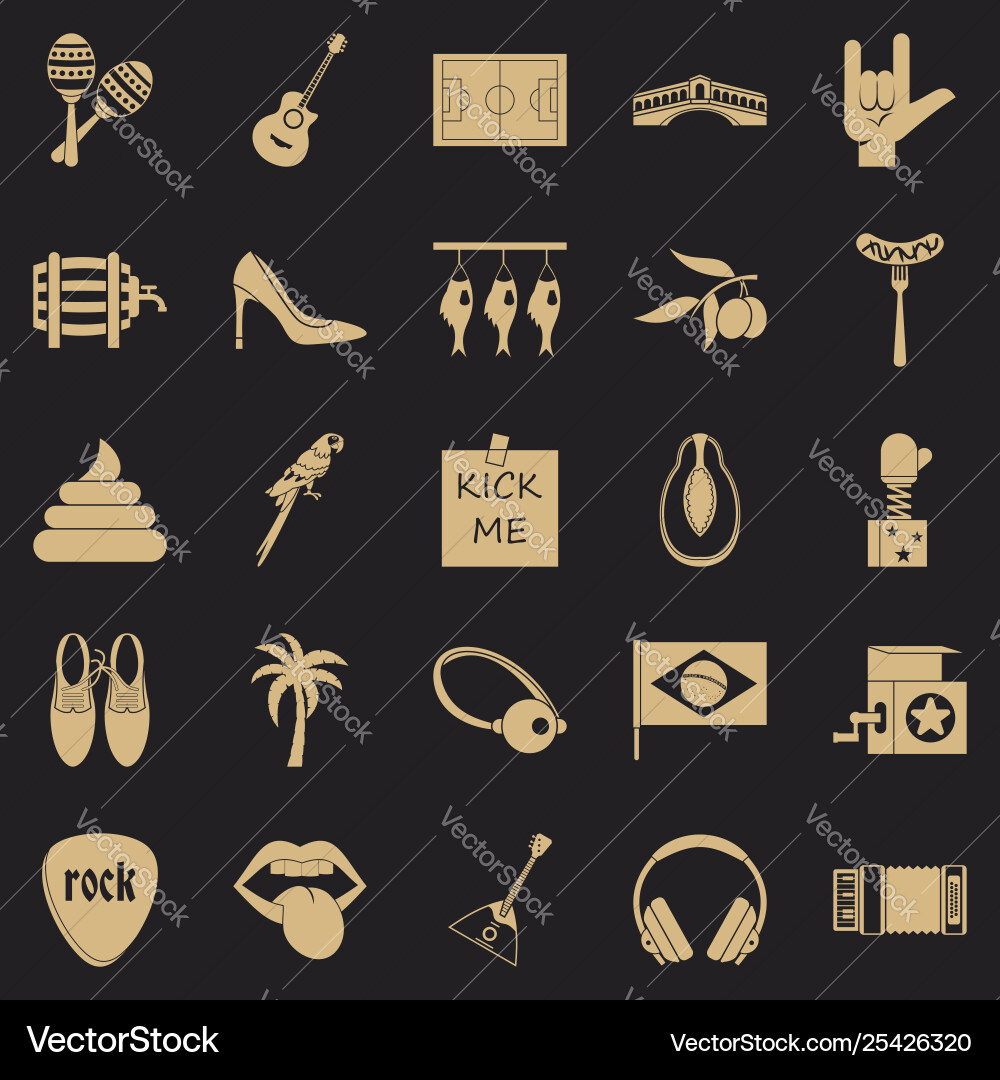Street rest icons set simple style Street rest icons set simple style Vector Image