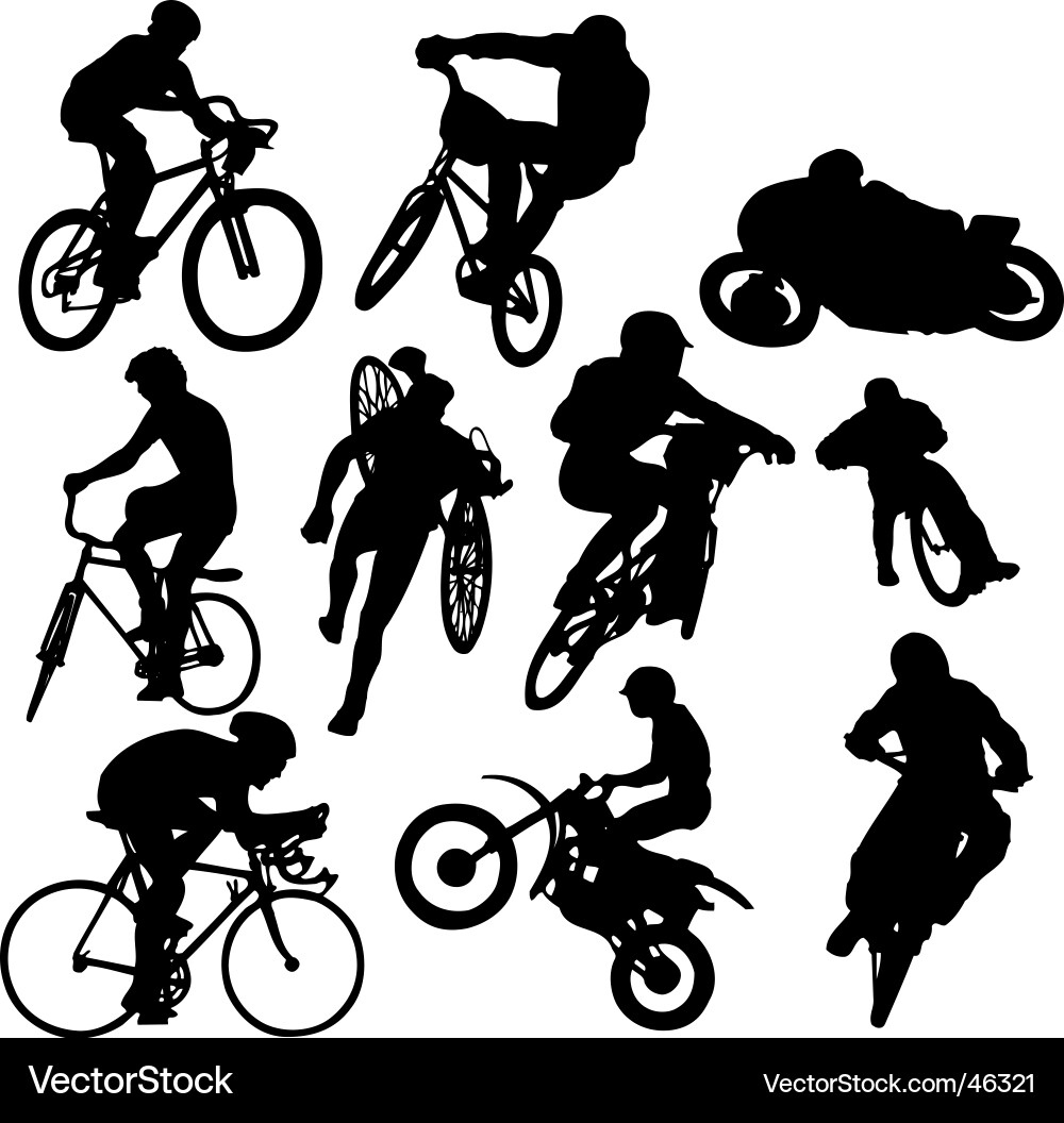 Cycling Silhouettes vector image