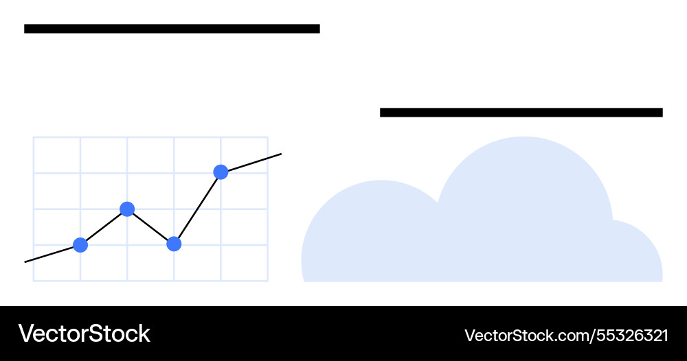 Data trends on graph with cloud element Data trends on graph with cloud element vector image