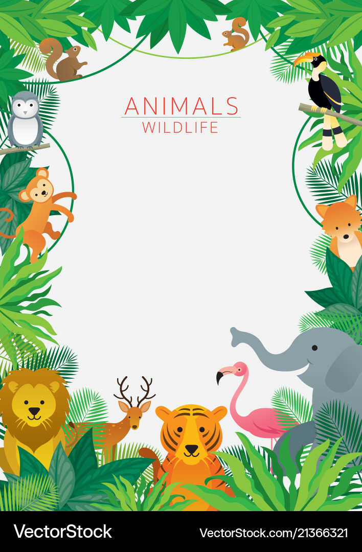 Jungle Animals Frame Royalty Free Vector Image