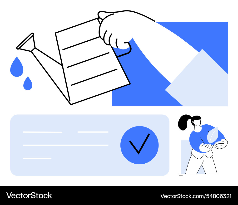 Nurturing growth and implementing policies vector image