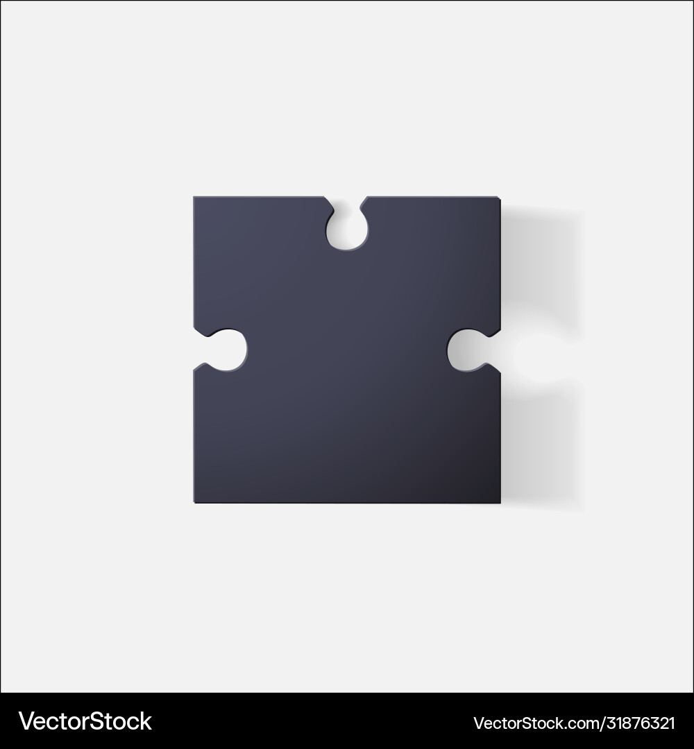 Paper clipped sticker puzzle Vector Image