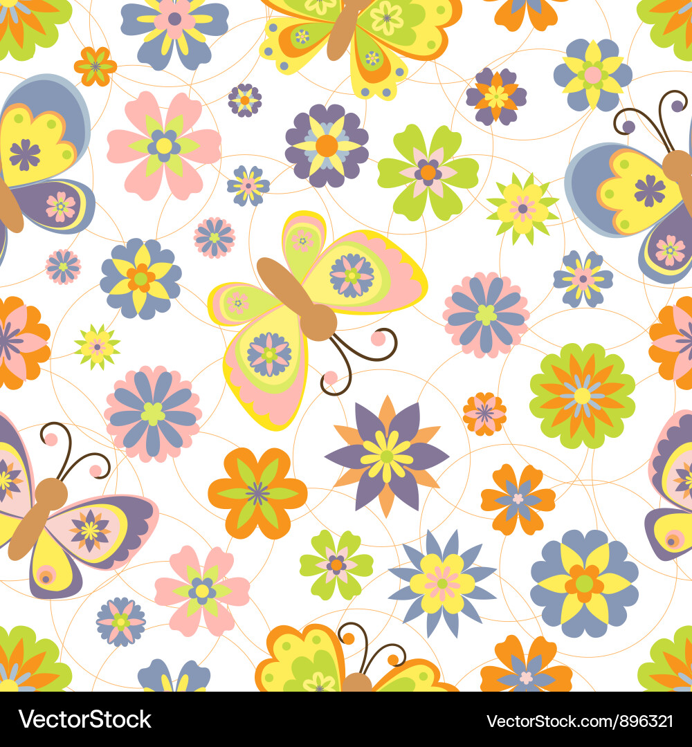 Spring Floral Seamless Pattern vector image