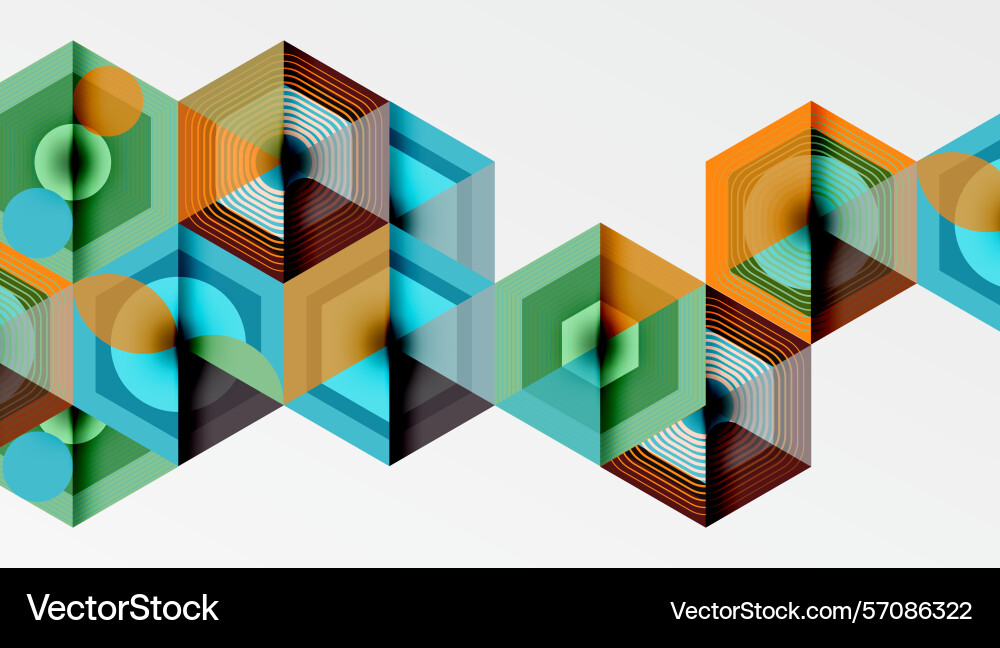 Abstract geometric pattern hexagonal shapes Abstract geometric pattern hexagonal shapes Vector Image