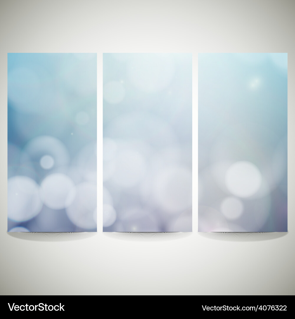 Blurry backgrounds set with bokeh effect abstract vector image