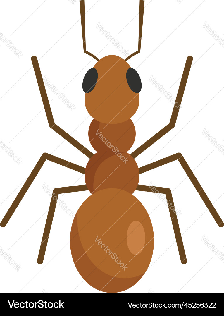 Cute ant icon flat style Royalty Free Vector Image