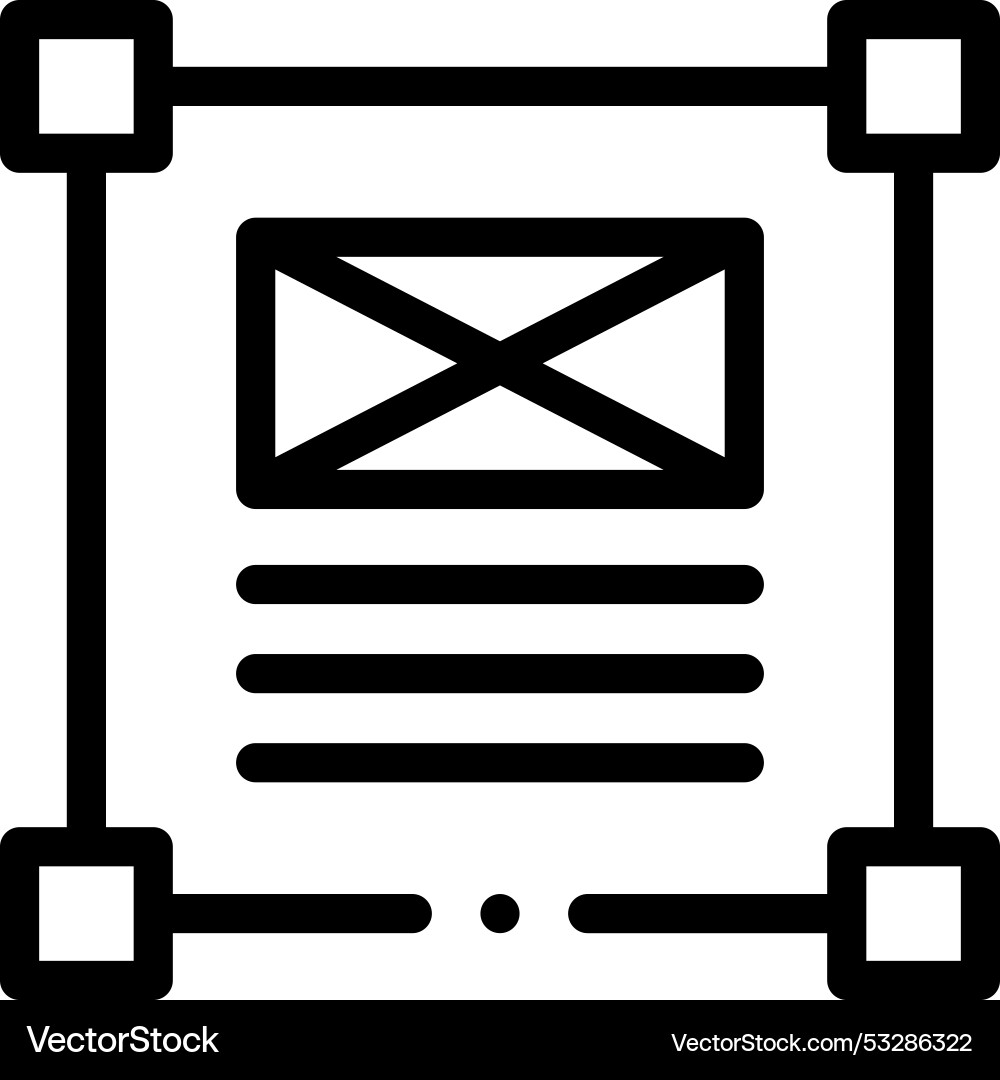Editorial design icon thin linear style Editorial design icon thin linear style vector image