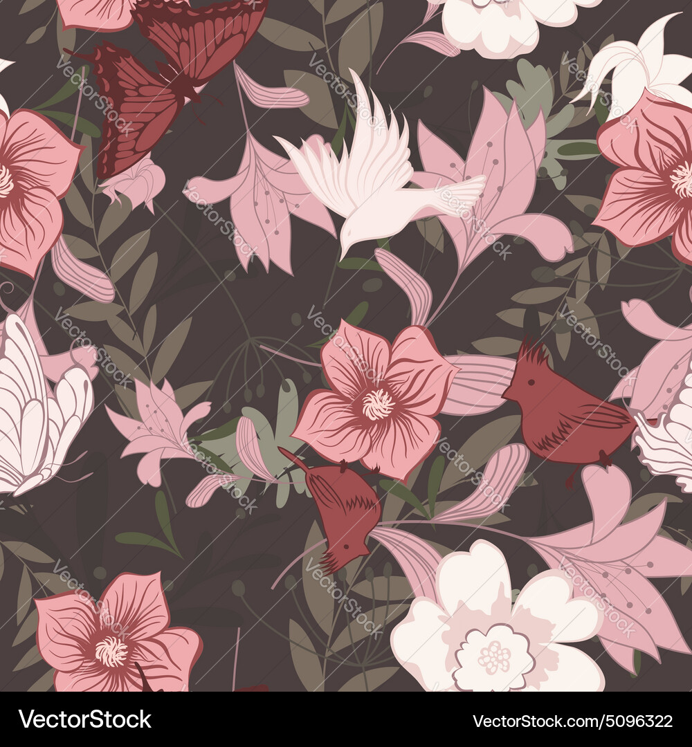 Floral Seamless Pattern Vector Image