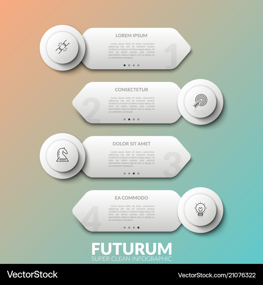 Four White Circles with Line Icons vector image