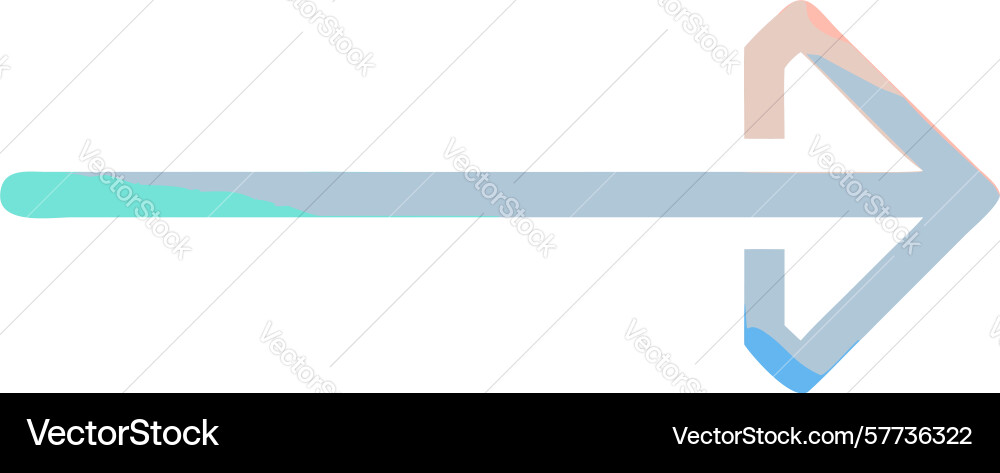 Outlined gradient arrow for smooth direction vector image