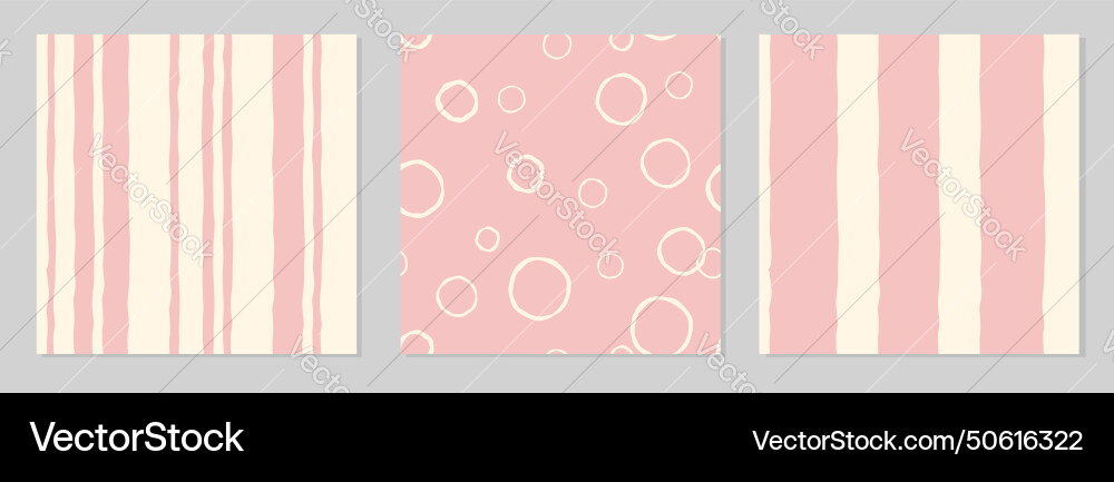 Set of three seamless colorful striped patterns Vector Image