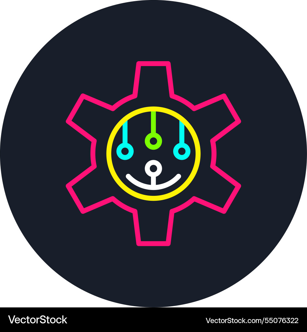 Setting line multi color icon Vector Image