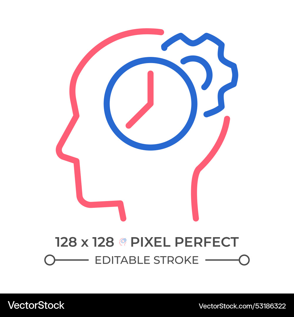 Time for thinking process two color line icon Time for thinking process two color line icon vector image