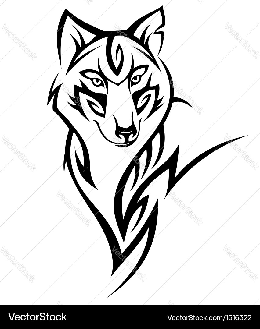 Tribal Wolf Tattoo vector image