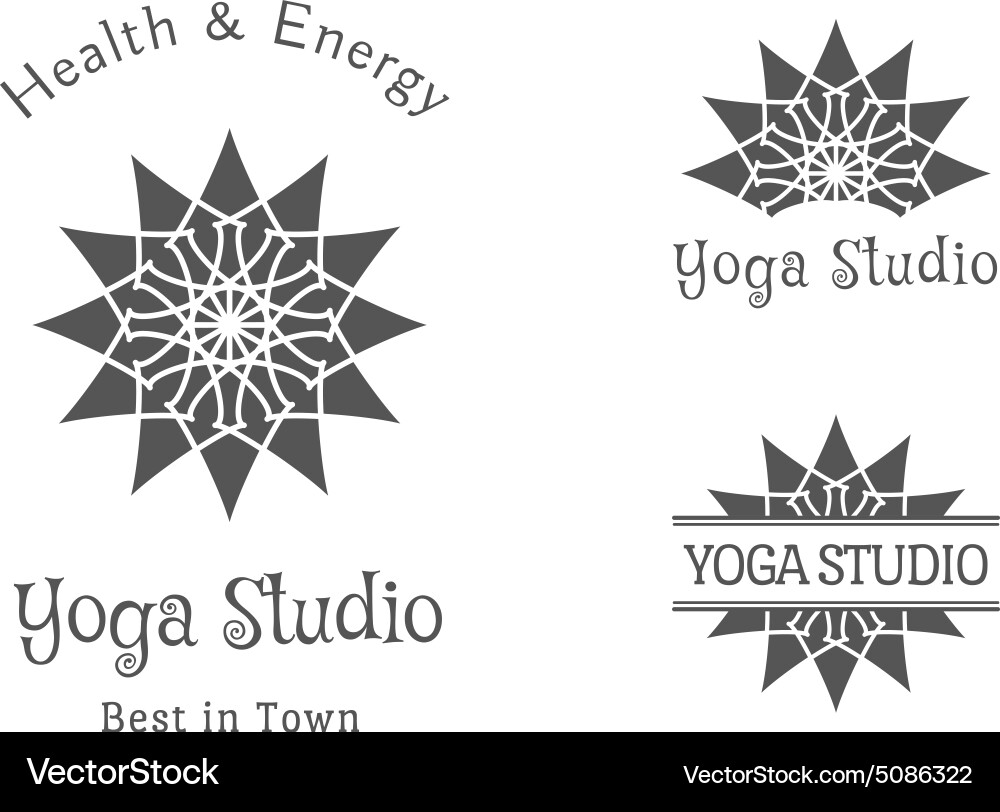 Yoga studio logo template set Royalty Free Vector Image