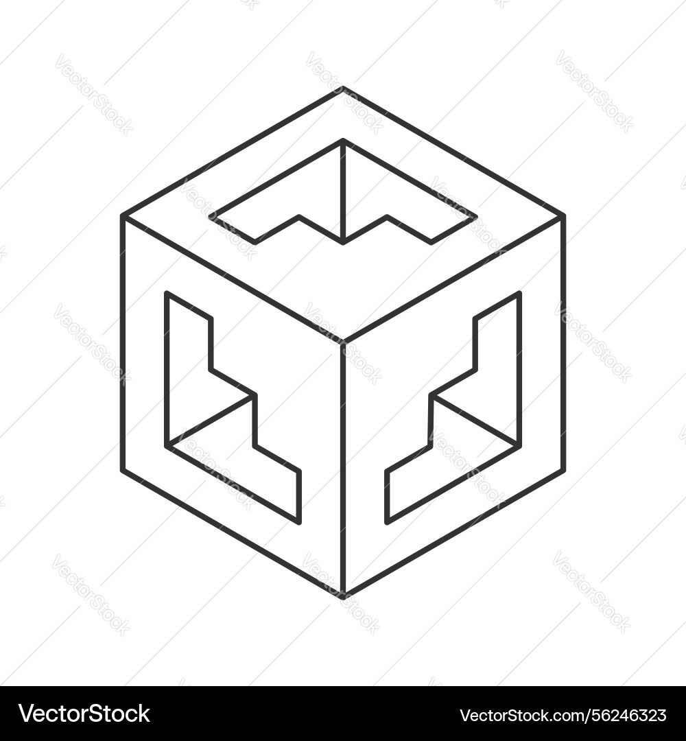 Abstract isometric cube clean lines create Abstract isometric cube clean lines create vector image