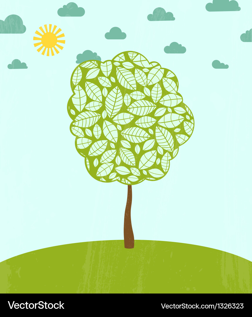 Abstract summer background with tree Vector Image