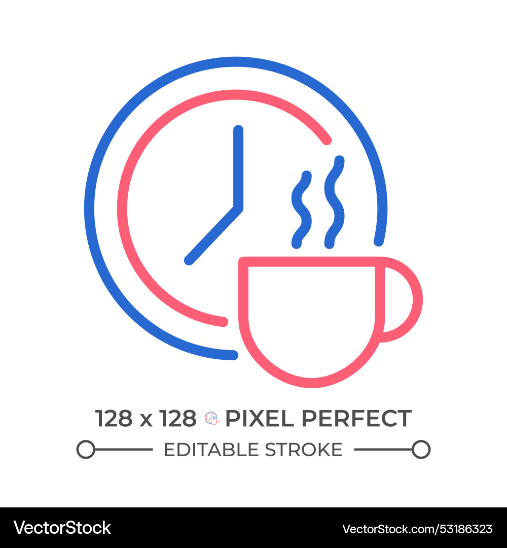 Break time two color line icon Break time two color line icon vector image