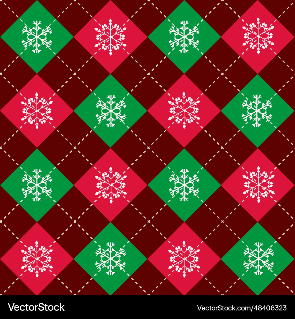 Christmas green plaid argyle seamless pattern Christmas green plaid argyle seamless pattern vector image