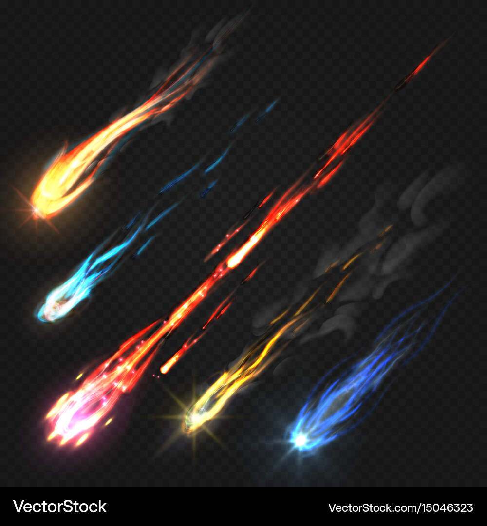 Cosmic Comets and Meteor Trails Vector Image