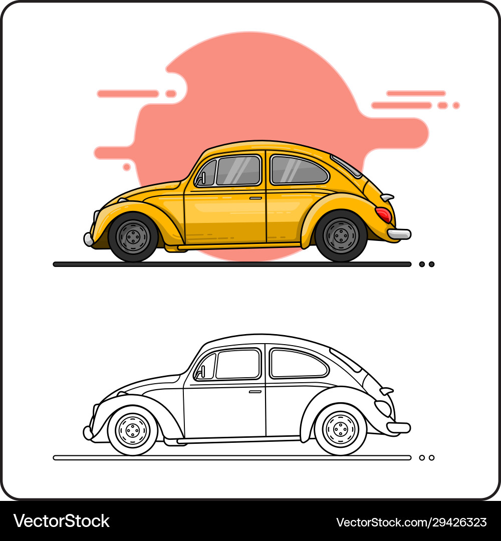 Cute car easy editable Vector Image