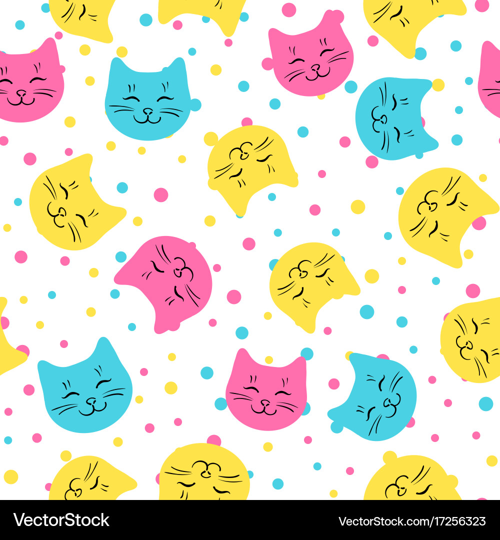 Cute Kitten Pattern vector image