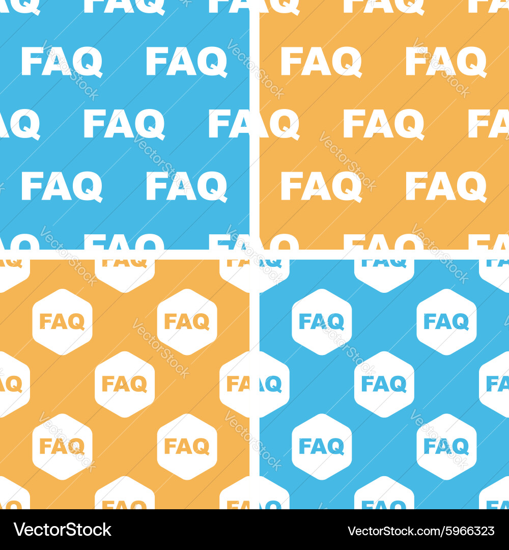 Faq pattern set colored vector image