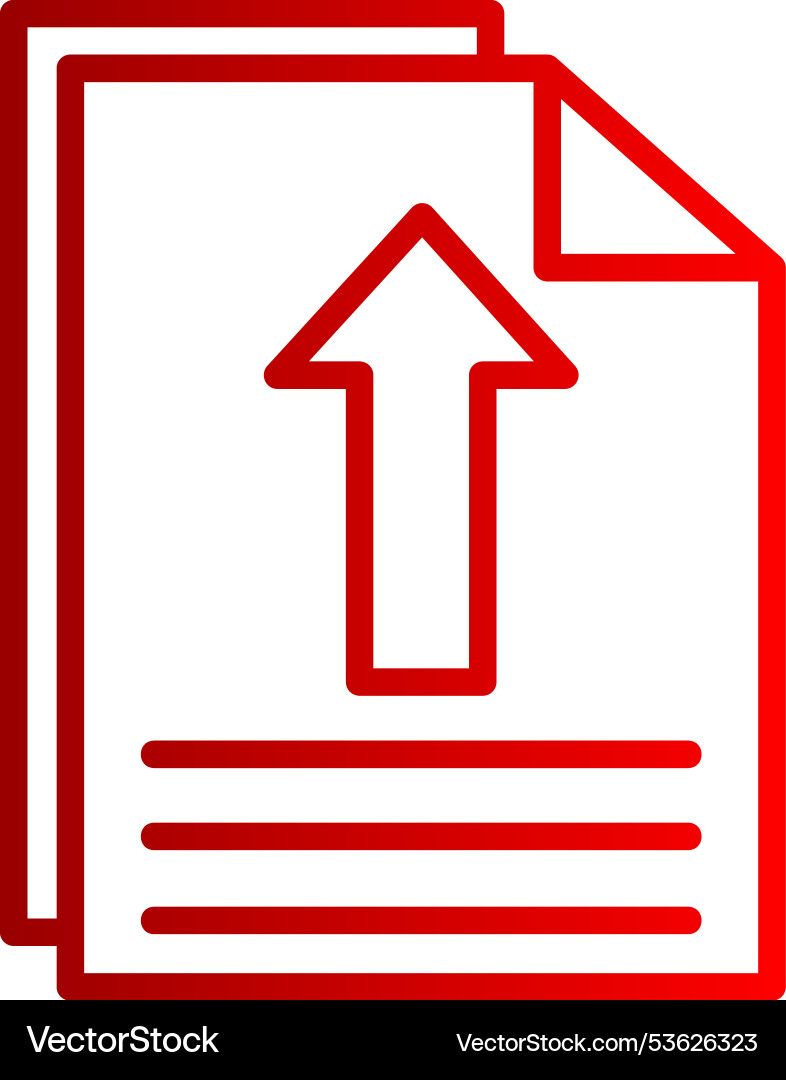 File upload line gradient icon vector image