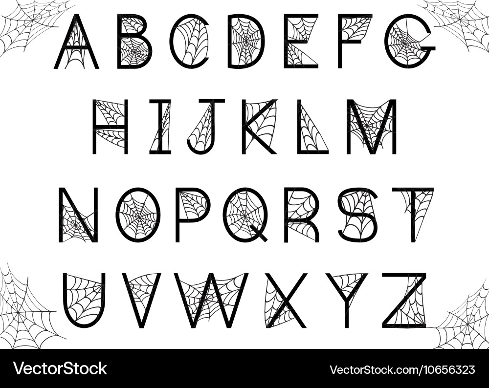 Halloween Spider Web Letters vector image