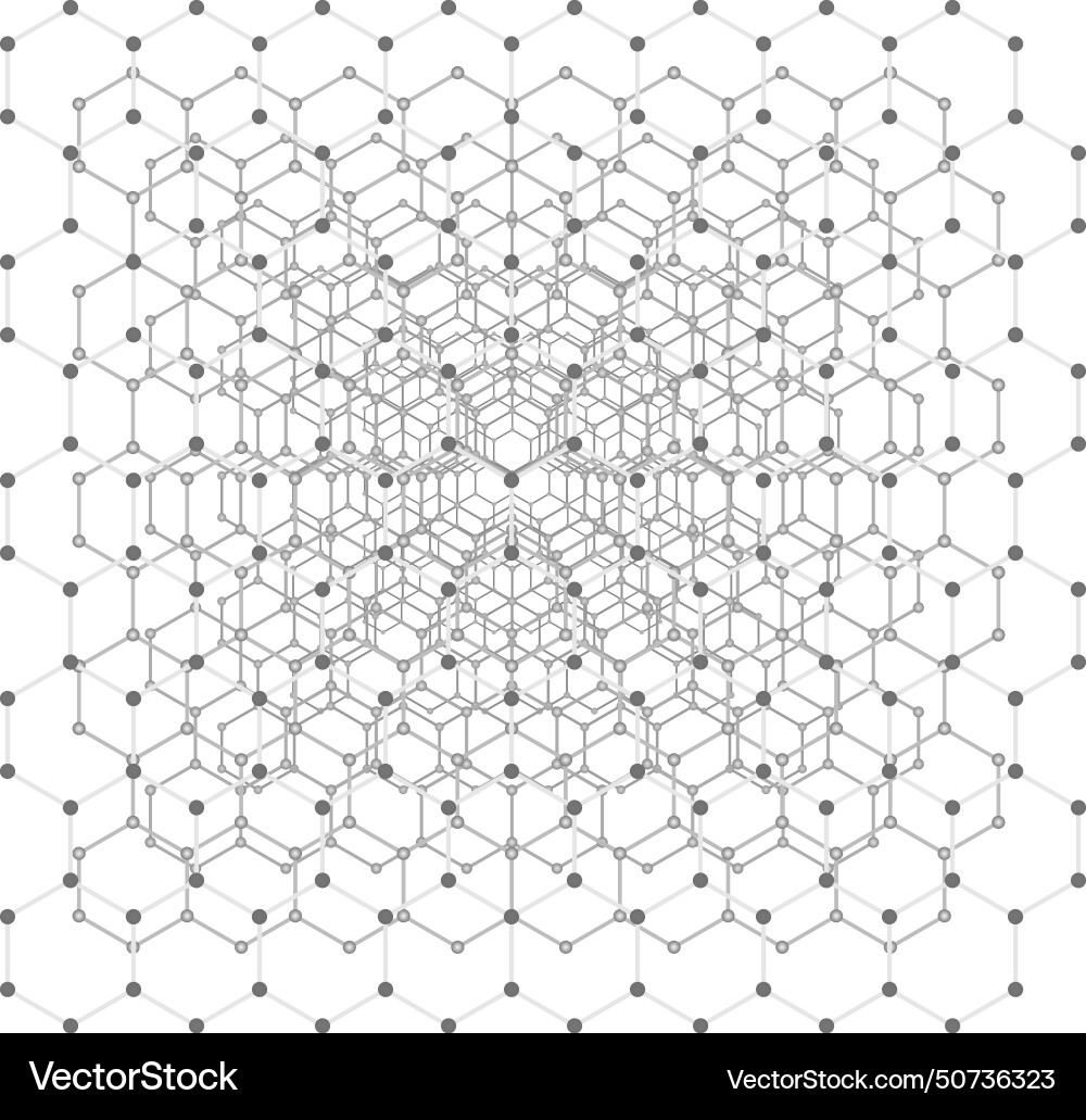 Polygonal mesh grid scientific structure line Polygonal mesh grid scientific structure line vector image