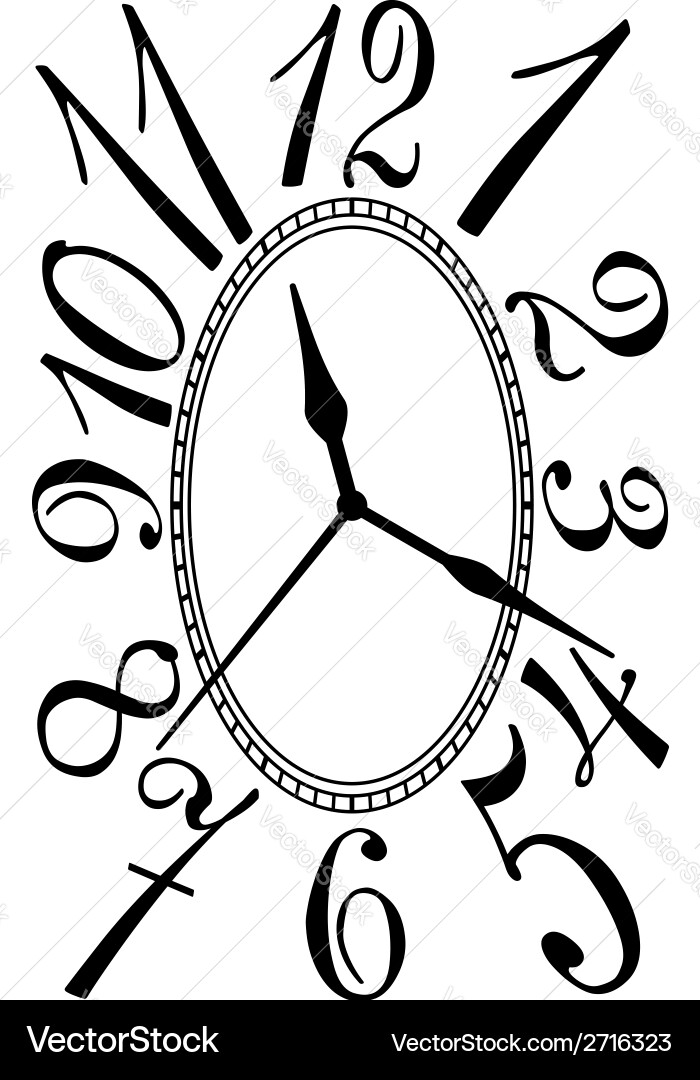Retro Clock Dial with Arrows vector image