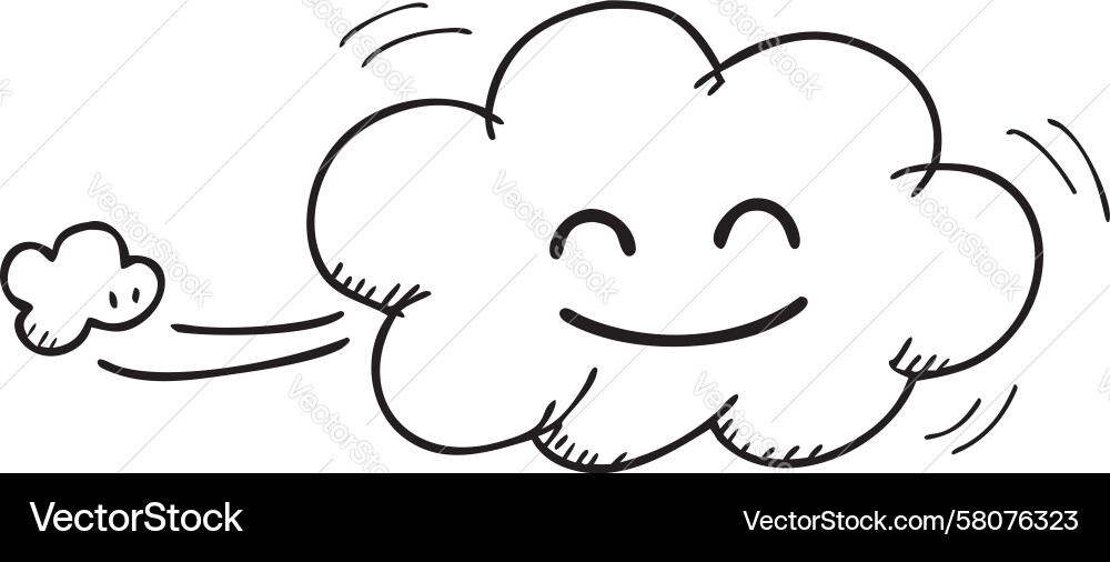 Smiling Cloud Character Sketch Vector Image