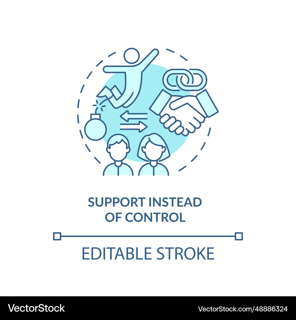 2d blue line icon support instead of control Vector Image