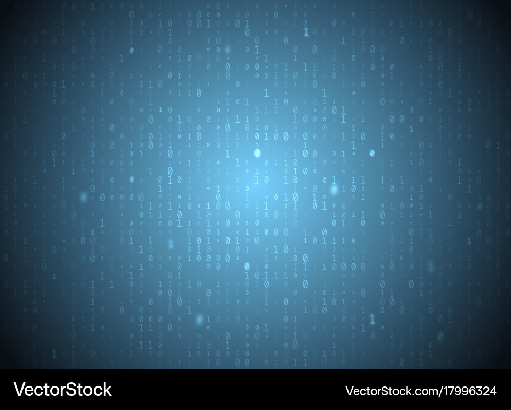 Binary code blue background big data vector image
