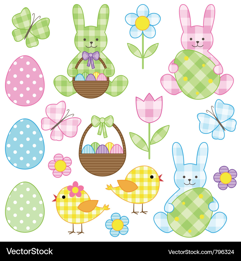 Easter set Royalty Free Vector Image - VectorStock