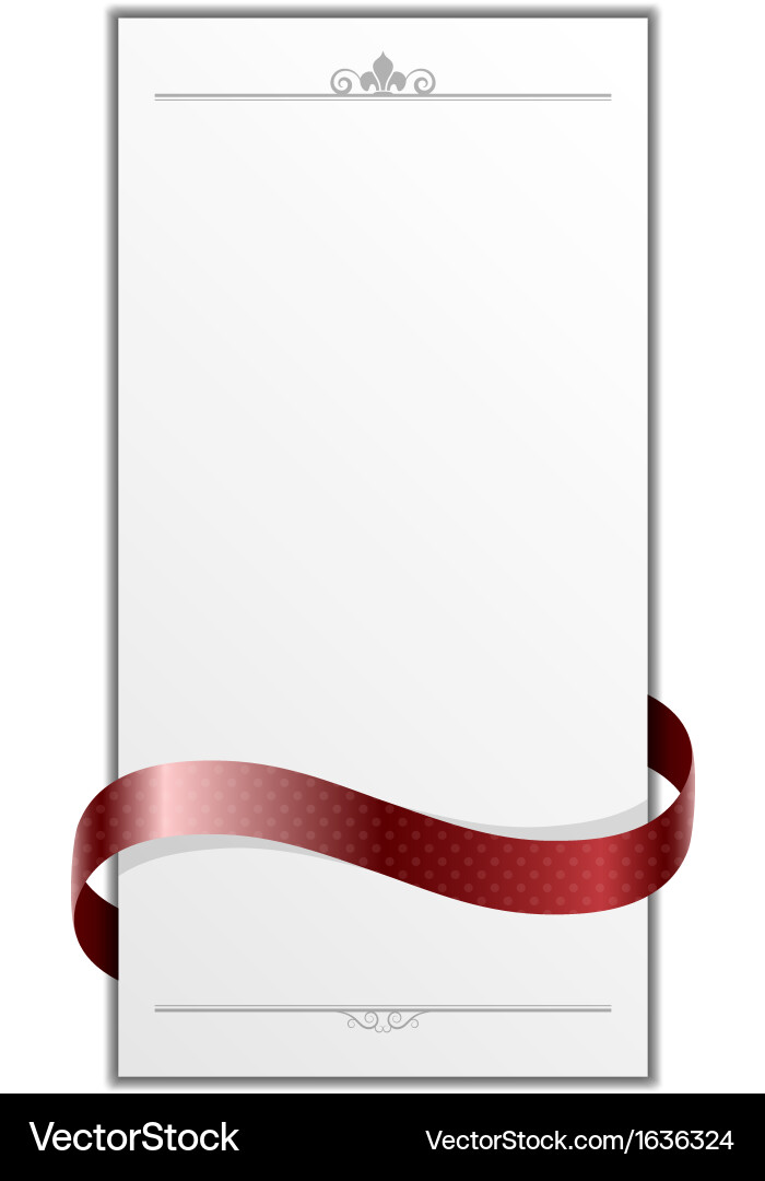 Elegant Paper Card with Ribbon Royalty Free Vector Image