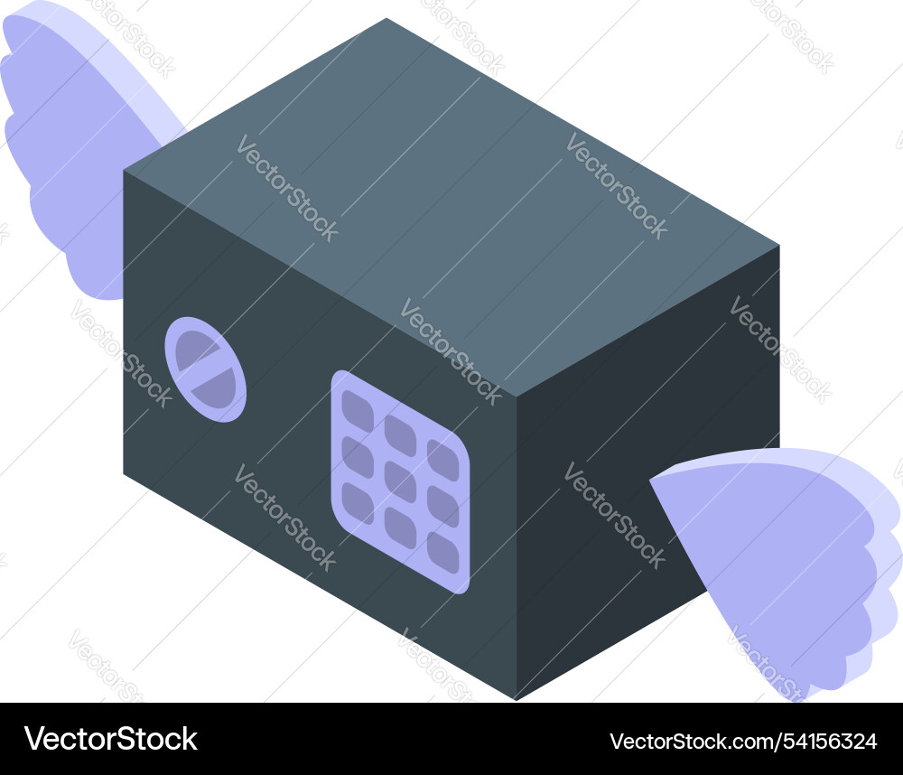 Flying strongbox with wings symbolizing secure Flying strongbox with wings symbolizing secure vector image