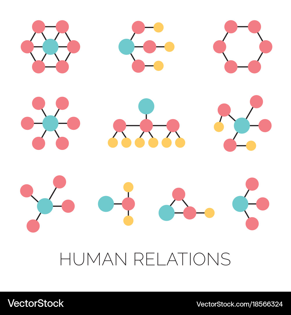 Human relations simple charts hierarchy Vector Image