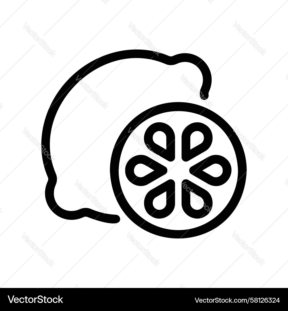 Lemon Slice Line Art Icon Vector Image