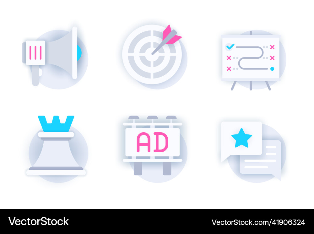 Marketing web concept of 3d paper icons set Marketing web concept of 3d paper icons set vector image