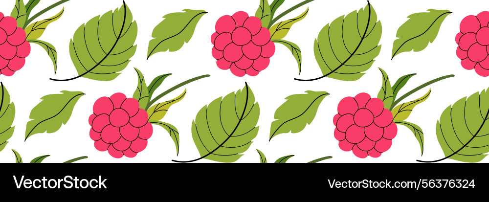 Seamless pattern with pink raspberry leaves Seamless pattern with pink raspberry leaves vector image