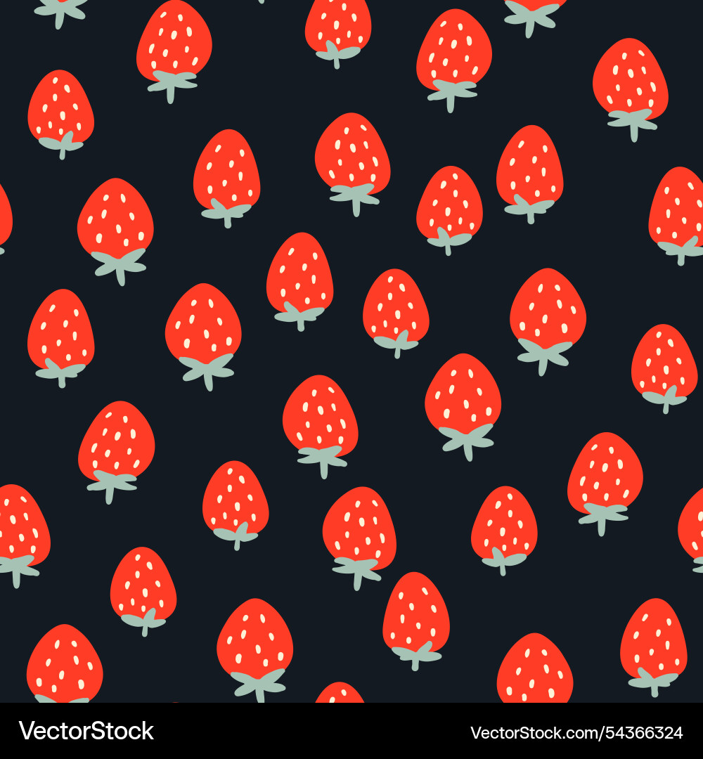Seamless pattern with strawberry on color Vector Image