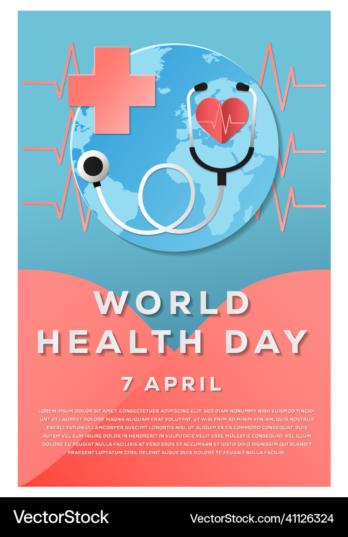 World health day poster banner design World health day poster banner design vector image