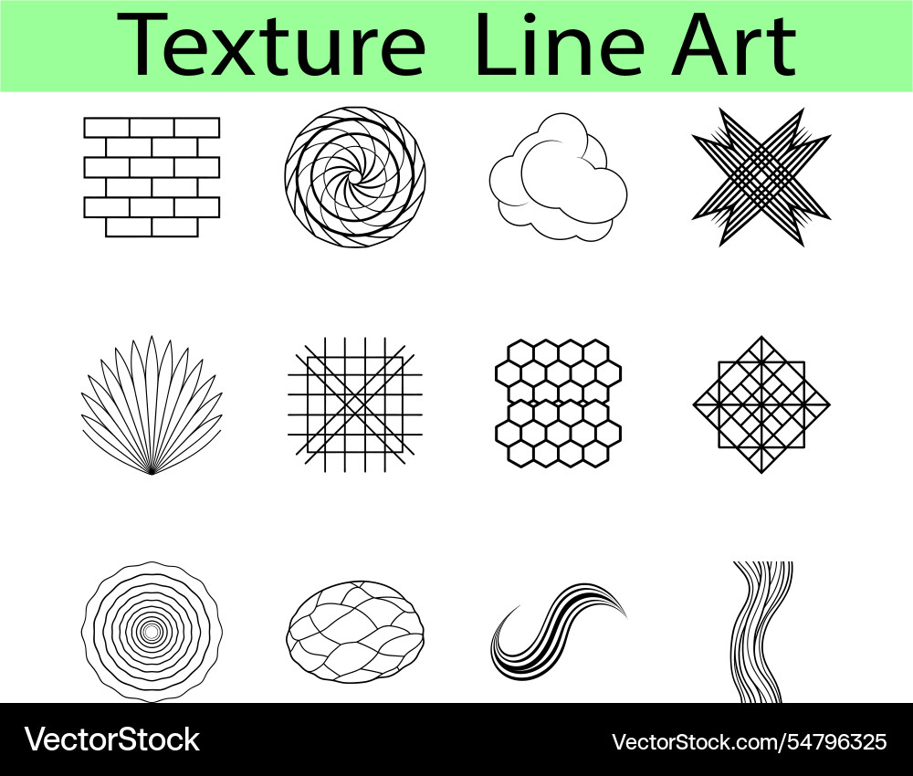 Abstract texture line art geometric patterns swir vector image