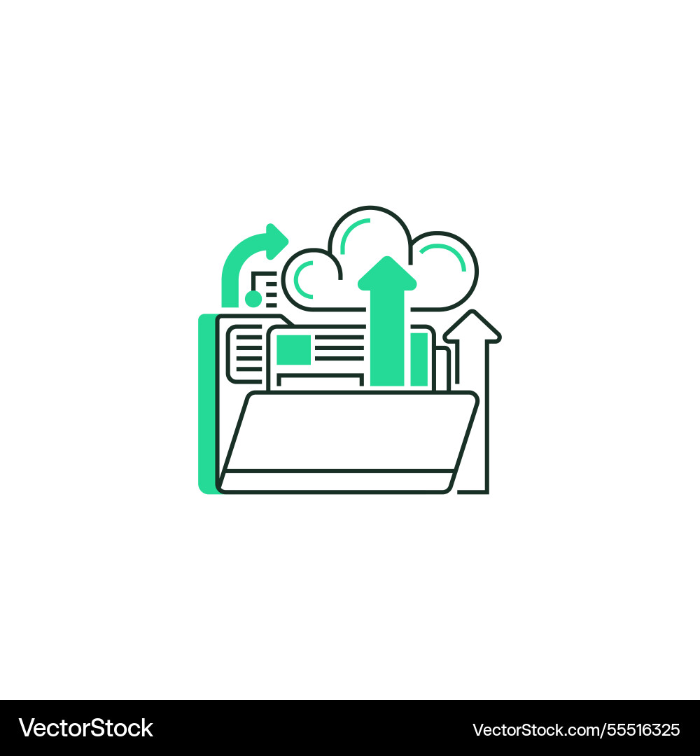 Backup cloud line icon linear style sign Backup cloud line icon linear style sign Vector Image