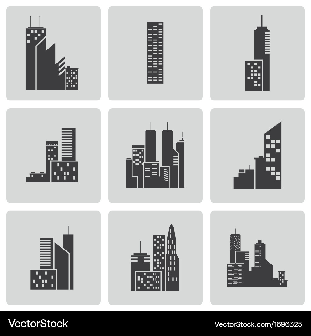 Building Icon Set - Modern Architecture vector image