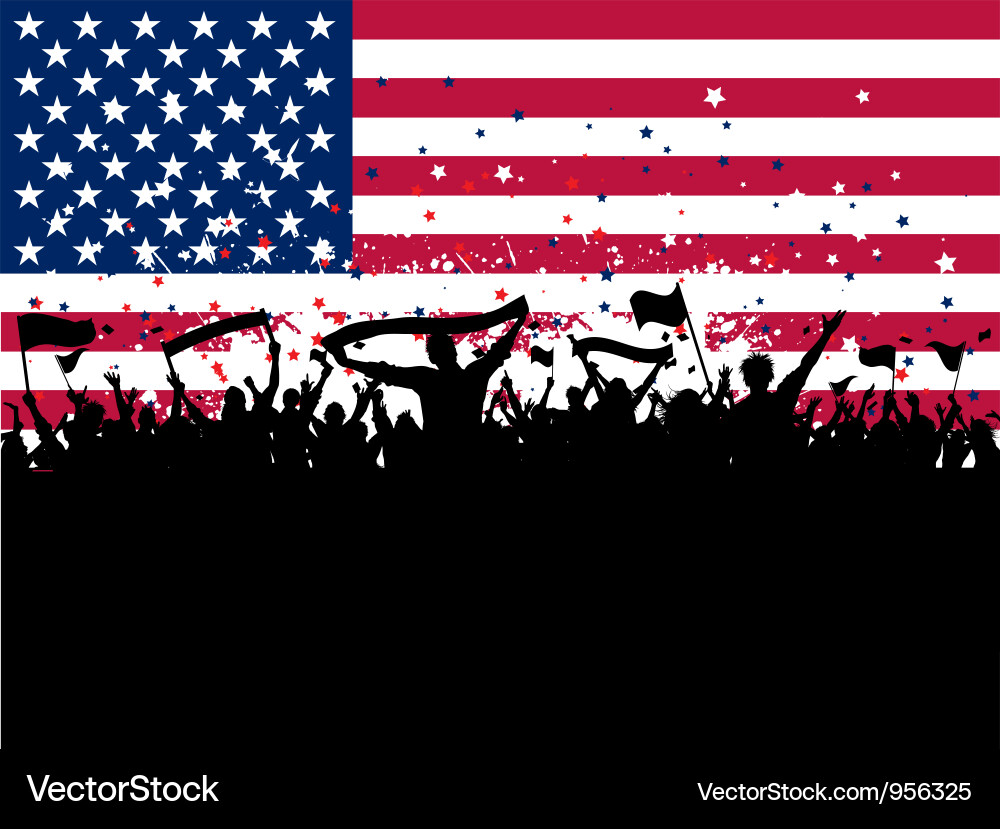 Celebratory American Crowd Vektorbild