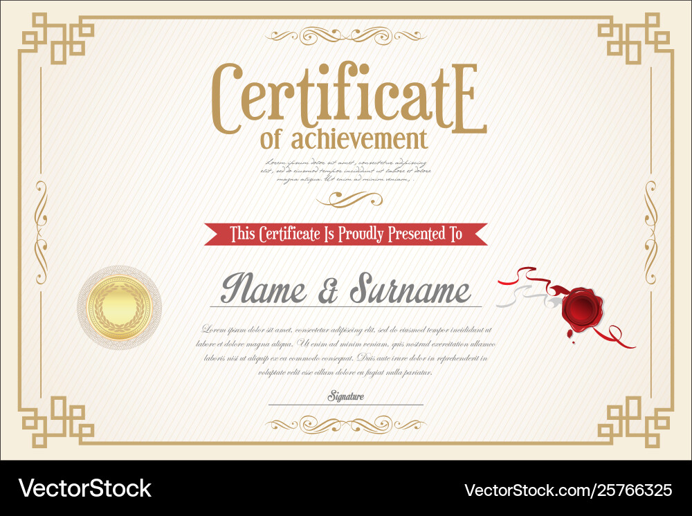Zertifikat oder Diplom retro Template 1 Lizenzfreier Vektor